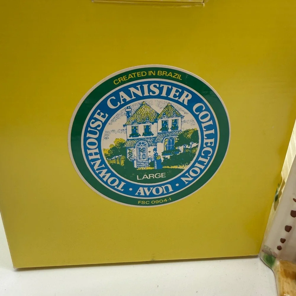 Vintage Avon Townhouse Canister Collection Large Ceramic House Brazil with Box